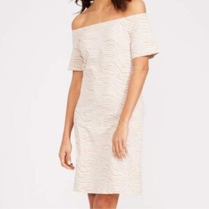 J. McLaughlin Nomi Cataline Cloth Zebra Print Midi Dress Tan White Size Large